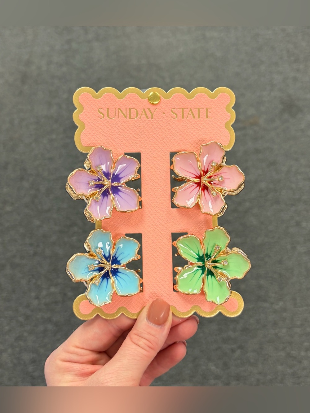 Sunday State Floral Hair Clips- Pastel Mix (Medium)